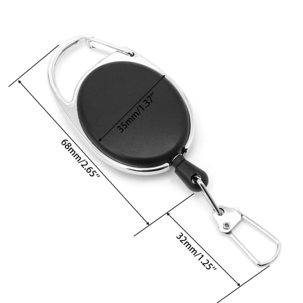1 ST Infällbar rulle för nyckelring Dra för nyckel ID-kort Badge Tag Clip Hållare Bu SQBB