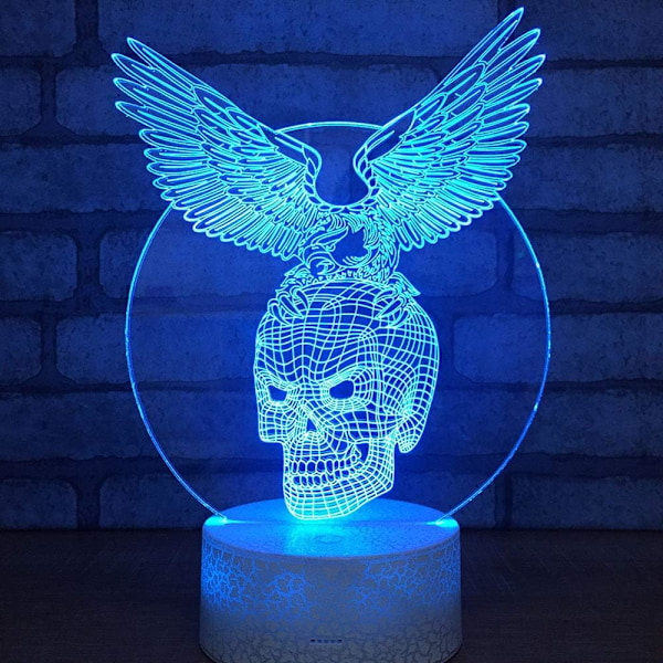 3D LED-hjort optisk illusionssensor nattlampa med smart T