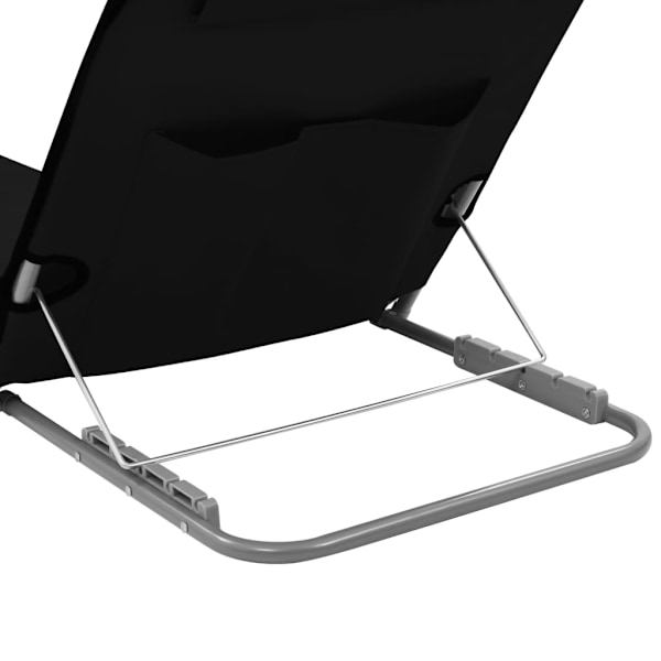 vidaXL Sammenleggbare strandmatter 2 stk. stål og stoff svart Black Svart
