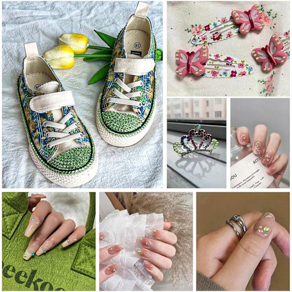 2880 kpl Vihreitä Litteitä Takapuolisia Strassisia Koristeita DIY-Töihin, Vaaleanvihreä/Peridootti, SS30, 6.3-6.5mm Peridot SS30/2880pcs