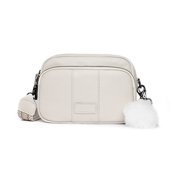 Valkoinen Crossbody-laukku, nahkainen olkalaukku naisille