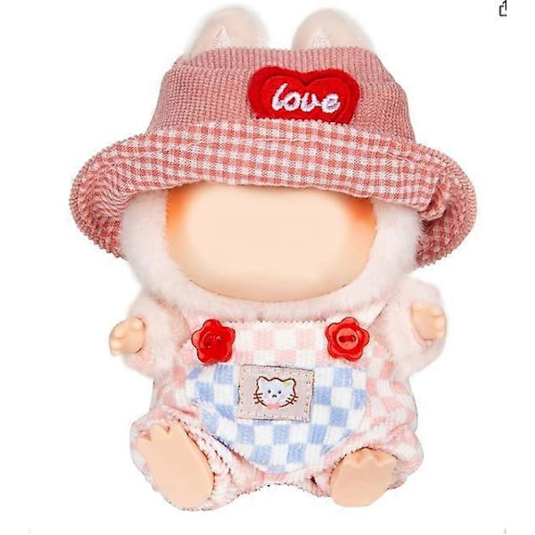 Labubu Tøj (IKKE en dukke) - Raffinerede og eksklusive designtilbehør. Labubu tøj. Passer til 17 cm Labubu dukke (gul).