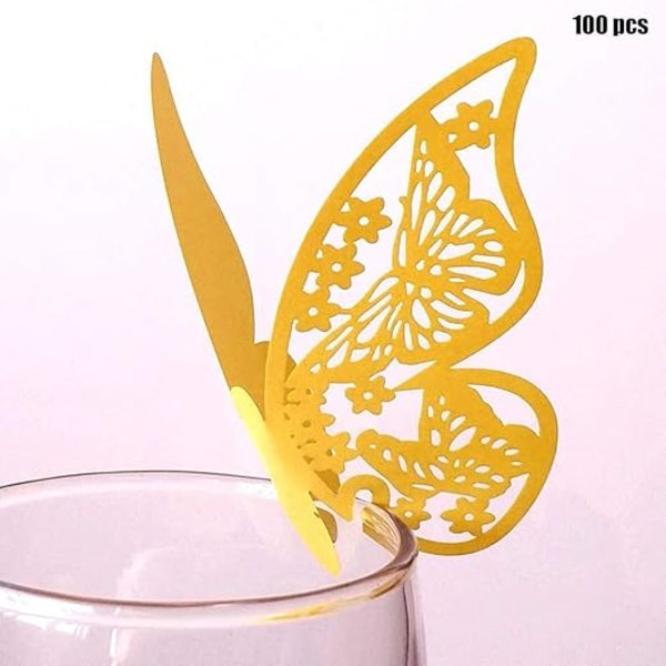 100 stk Laser Cut Butterfly Navnekort, Bordnummer for Bryllup