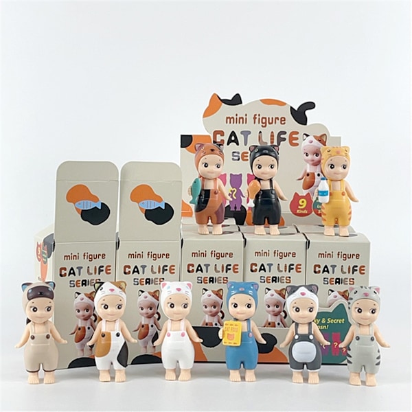 Sonny Angel HIPPERS - Original Mini Figur, Begrænset Udgave, Forseglet Blind Box - Cat Life Serie 9 stk. #8