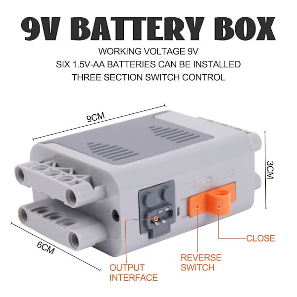 Technic Motor Set, 25 st Power Feature-Kit Batteridrevet Fjernkontroll Mottakersats, Inneholder 1L/2M/1 Servomotorer 25 st