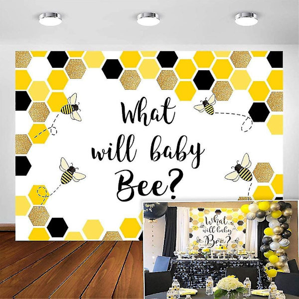 Hunajakenno Mehiläinen Sukupuolen paljastaminen Tausta 7x5ft Mitä Baby Bee Party Banner Dekorationer Valokuvaus Tausta Bitema Baby Shower Valokuva Taustat