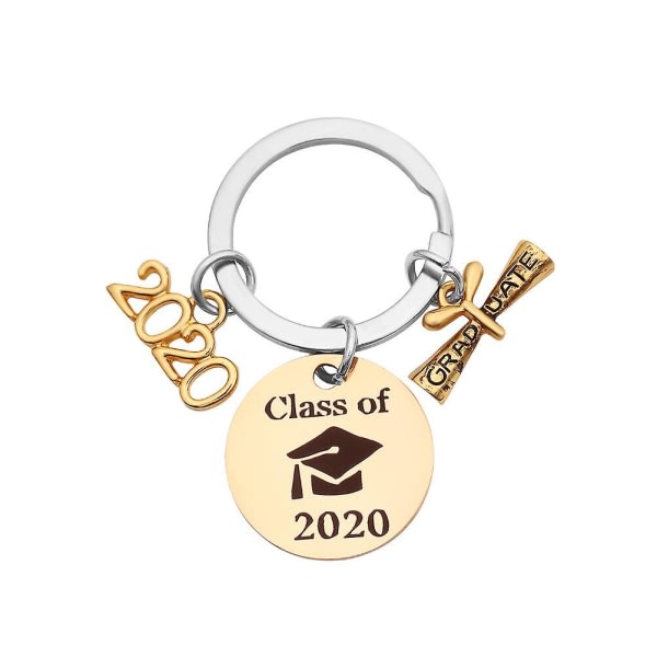 SQBB 2020 Graduation Key Ring Rostfritt stål Hängande nyckelring Graduate Gift
