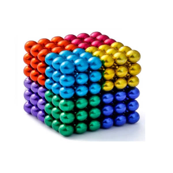 SQBB Pussel Dekompressionsleksak Rubiks kub magnetiska byggstenar Buck Ball magnetisk boll (216 5 mm bollar i åtta färger + järnlåda),
