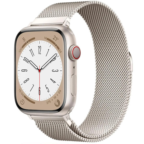 Milanese Loop -ranneke Apple Watch 44mm 40mm 45mm 49mm 41mm 38mm 42mm -kelloon iWatch Series 9 3 6 5 SE 7 8 Ultra 2 Starlight starlight starlight 42mm 44mm 45mm 49mm