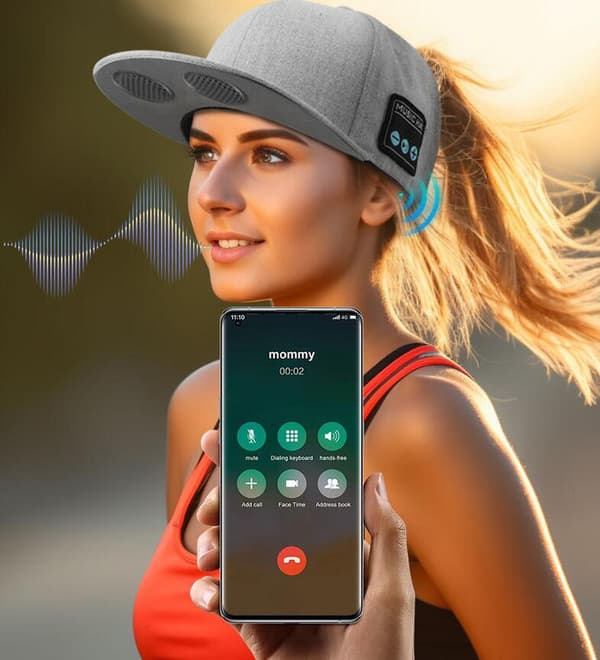 Mössa med Bluetooth-högtalare Justerbar Musikmössa Bluetooth-keps-max