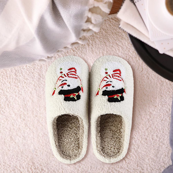 Jule-Tøfler til Mænd og Kvinder, Varme Elg-Plush Soveværelsestøfler White Snowman J 41/42 EU