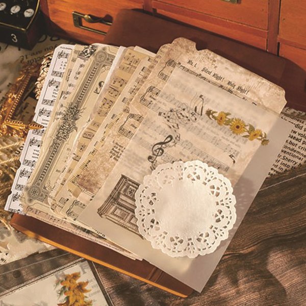 26 ark vintage-arkistointipohjapaperia DIY-käsintehtyjä käsitöitä varten, upea koristeellinen käsityöpaperi taidepäiväkirjanpitoon
