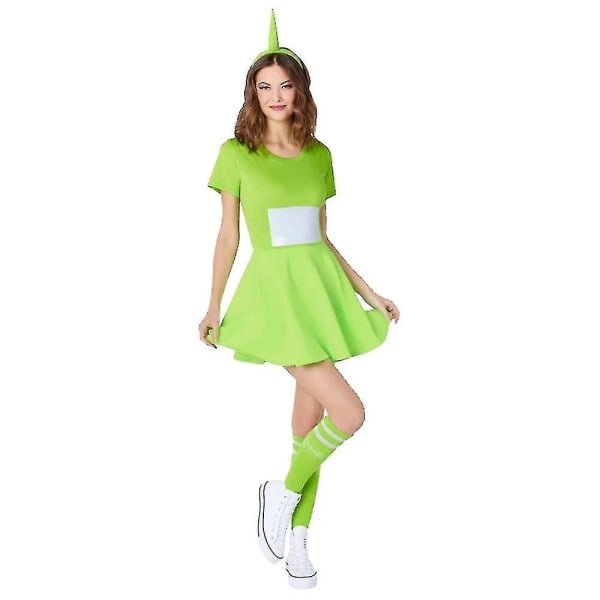 Fancy Kvinnor Teletubbies Cosplay Costume Dress Tinky Winky Anime Dipsy Laa-laa Po Cheerleading Uniform Girl Halloween Costume _oa C 10-12T SQBB