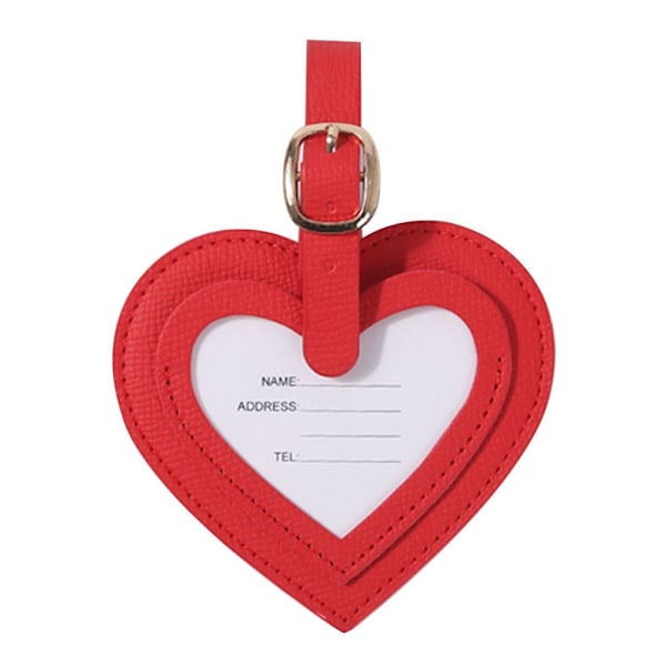 2 kpl Sydän Matkatavaralappu Anti-Lost Bagage Tagit PUNAINEN Red