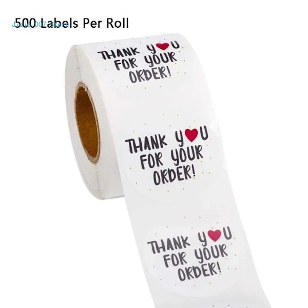 500 stk/rulle runde takk for bestillingen hjerte klistremerker håndlagde multi-style forseglingsetiketter forseglingsetiketter scrapbooking dekorasjon C