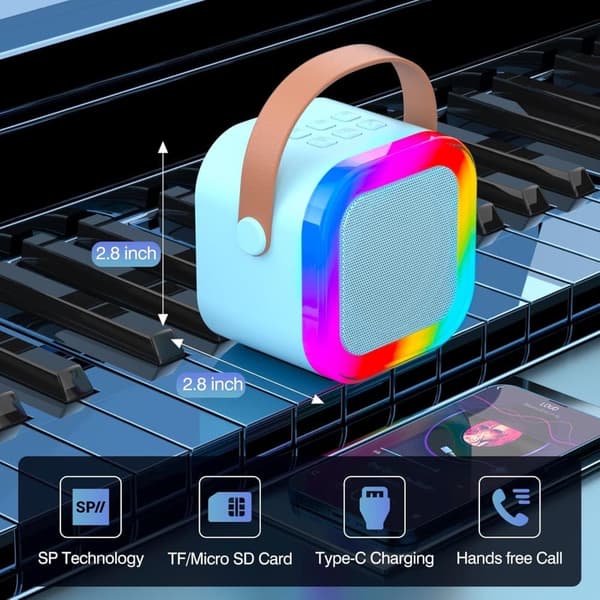 Bluetooth-høyttaler - Bærbar Bluetooth-karaokehøyttaler - Blå