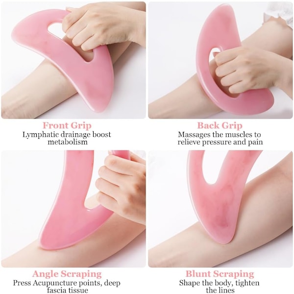 Suuri Gua Sha -hierontalaite, lymfaterapiahierontalaite ja selluliittihierontalaite jaloille, kasvoille, selälle ja lihaskivun lievitykseen Rosa-A
