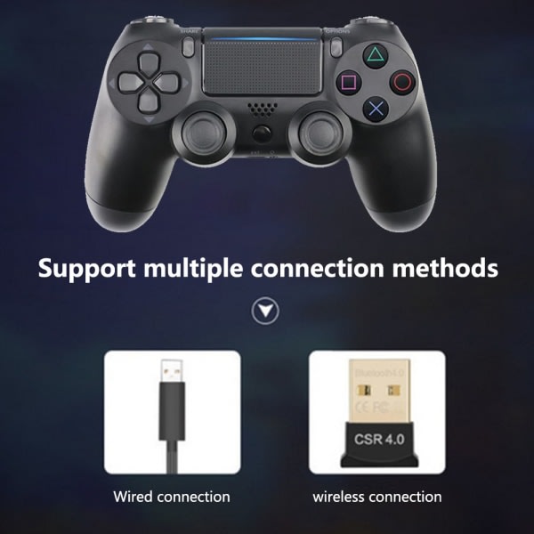 CQBB Trådlös spelkontroll Styrenhet Bluetooth Dual Head Gamepad Joystick Gamepad kompatibel med Game Console 4-svart