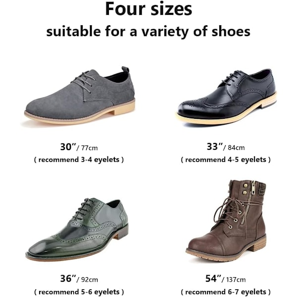 Vahatut pyöreät nauhat 3/32\" miesten ja naisten kenkiin - Tummanharmaa, 30\", 1 pari Dark Gray 30"-1 Pair