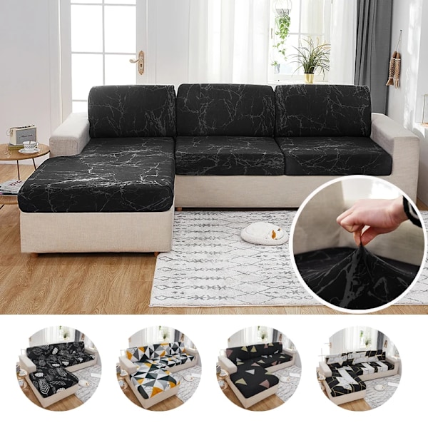 1 ST Stretch-setersofaovertrekk for stueunderlag Beskyttelsesdeksel Elastisk trykt trekk Universal for alle årstider sanjiaoxing L-form