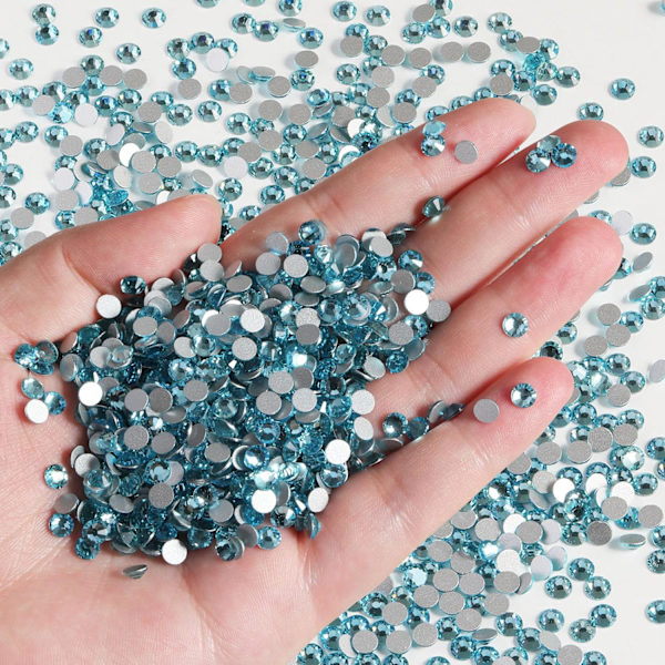 14400 stk Røde Flatback Rhinestones for DIY Håndverk, Akvamarin, SS20, 4,6-4,8 mm Aquamarine SS20/14400pcs