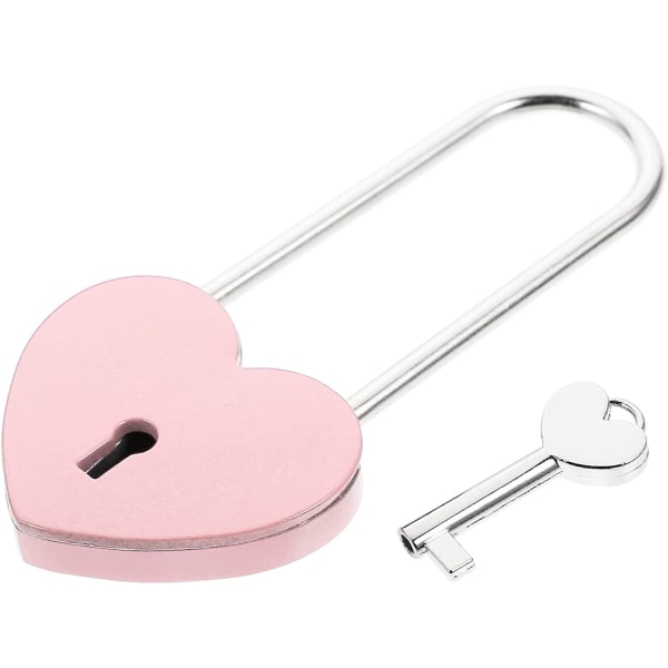 Hjärtformat hänglås, minimetalllås med nyckelhänglås Par önskelås