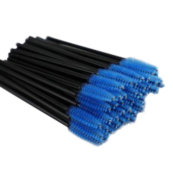 100 stk. Sorte engangs øjenvippebørster Mascara Wands Øjenbryn Ricinusolie Børste Makeup Værktøj Sort Blå