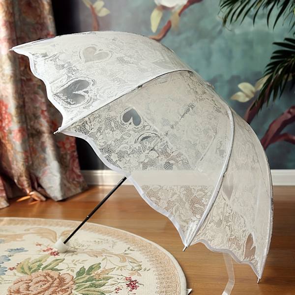 Ny våg kant retro transparent paraply PVC tre vikbar båge fjäril ros paraply