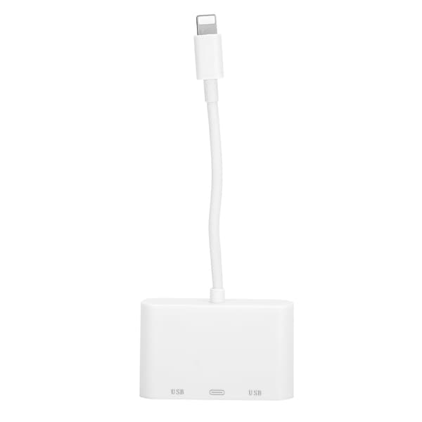 For IOS til Dual USB Expansion Dock Interface OTG Connector Hub Converter med kameraleser_max