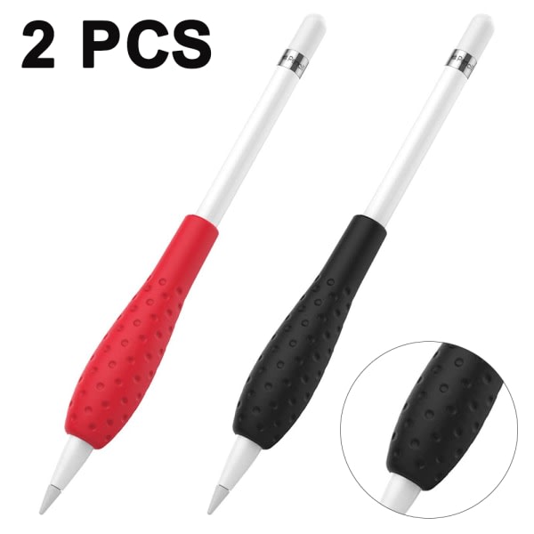 CQBB 2st case kompatibel med Apple Pencil - Kort Svart+Röd