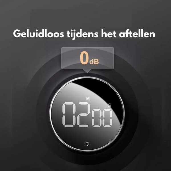 Digital kökstimer - Magnetisk timer - Duschklocka - Batterier ingår - Stoppur - Vridknapp - LED-display - Smart timer - Räkna upp - Räkna ner