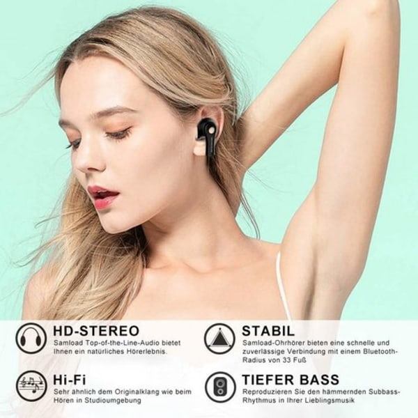 Bluetooth-kuulokkeet 5.0 True Wireless Binaural Stereo In-Ear