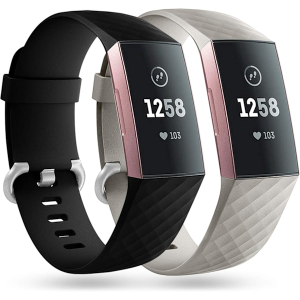 2-pak erstatningsremme, der er kompatible med Fitbit Charge 3/Fitbit C