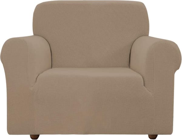 Elastisk sofabetræk, strækbart sofabetræk, betræk til 1-personers sofa / couch / stol (Creme, 85 - 115 cm)_yu