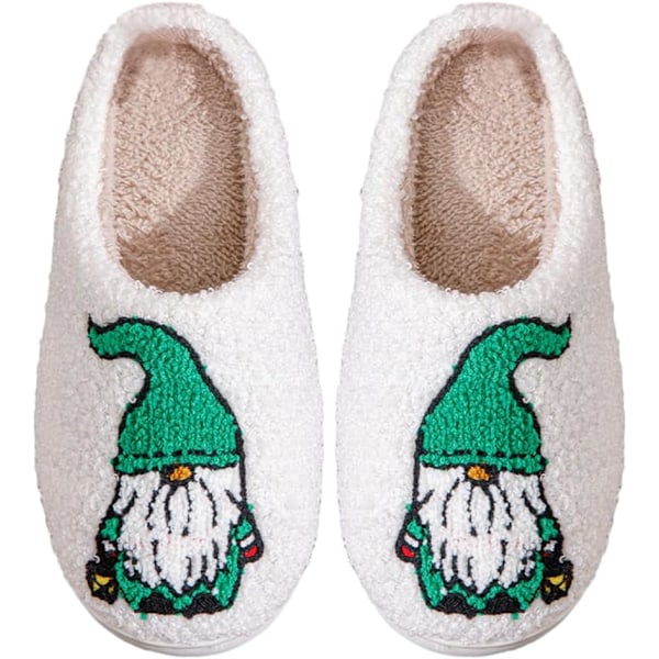 Mysiga Jultofflor för Kvinnor och Män, Älgdesign Green Dwarf I 42/43 EU