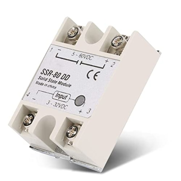 SSR-80DD 3-32VDC till 5-60VDC 80A utström DC-AC Solid State Relay SSR-modul för industriell automatiseringsprocess (1 st) 1Pc