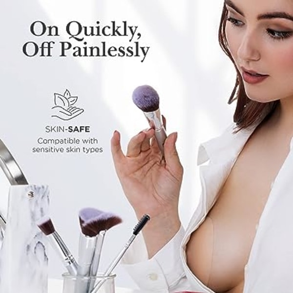 Nippies Nipple Cover - Klibbiga silikonbröstskydd - Återanvändbara bröstskydd för kvinnor med resefodral