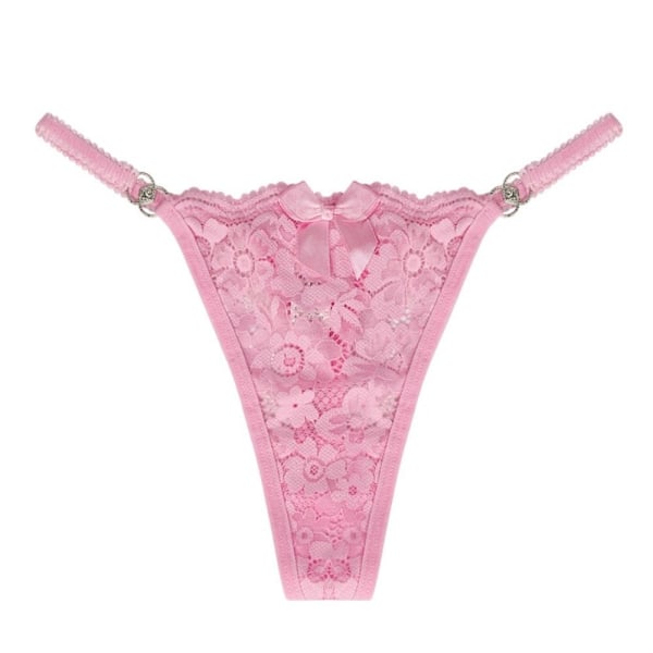 Stringtrosa i spets ROSA - högkvalitativ Rosa Pink M