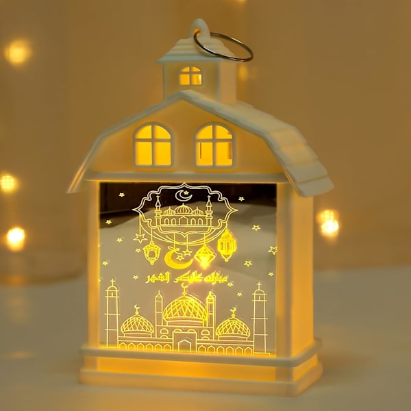 LED Ramadan-lykta, smidesjärnsnattlampa, bärbar Eid Mubarak-dekoration (B) b