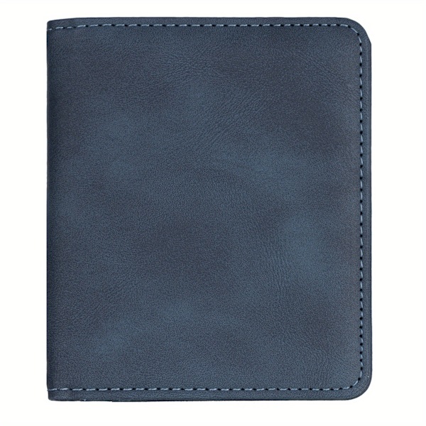 RFID-blockerande korthållare med ID-kortsfack, Bifold Läder Slim Plånbok Minimalistisk Cover Money Clip Mörkblå