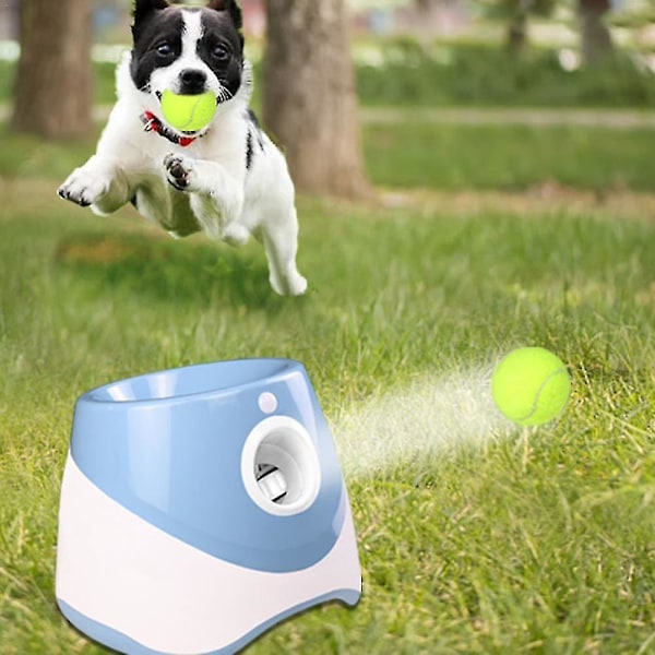 Automatisk Boldkastmaskine Hundetræning Katapult Udendørs Legetøj til kæledyr Tennis Launcher Pet Ball Kastanordning 3/6/9 bolde Hundetræning Grøn green With 3 Balls