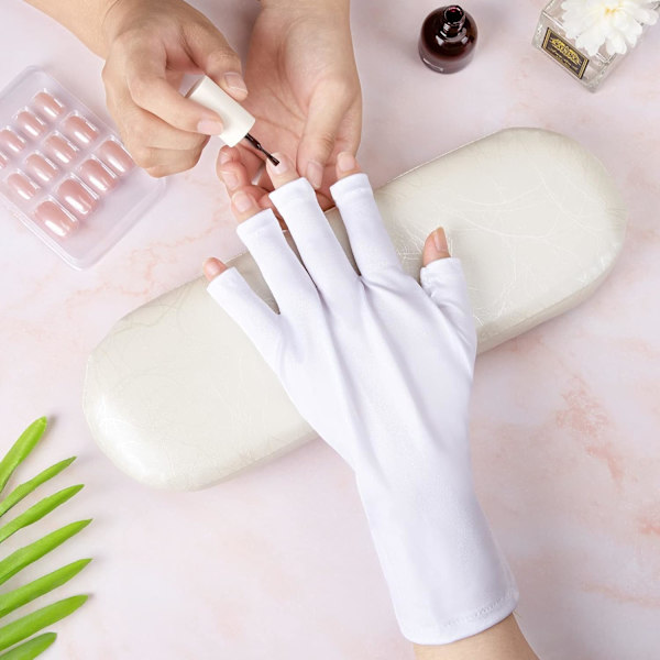 Nagelhandsker UV-beskyttelseshandsker Fingerløse handsker Manicure Gel N