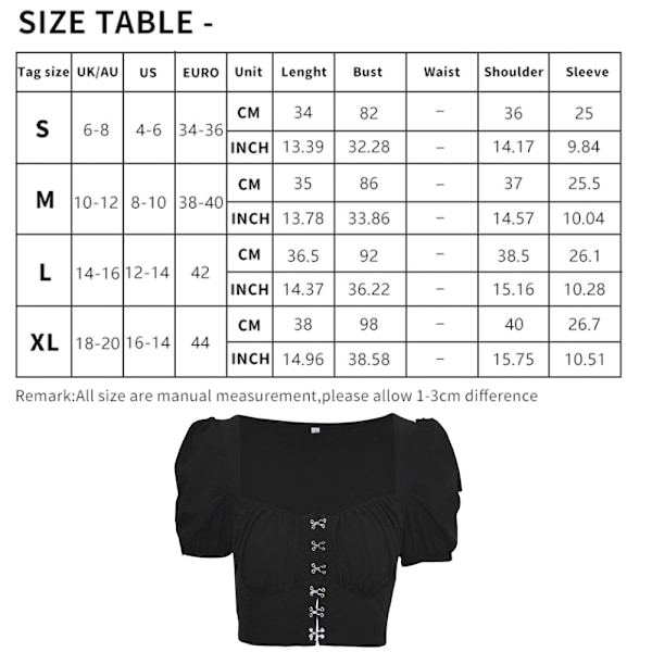 Kvinde Volang Kortærmet Binde Ryg Beskåret Skulderbluse Sort XL black XL