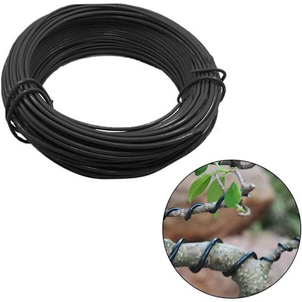 Trädgårdstråd Växt Twist Tie plastbelagd spole Sträng Mjuk för hemmakontor Växtfästning Diy Bonsai Flower Pot Support Strap Svart Krukverktyg Svart