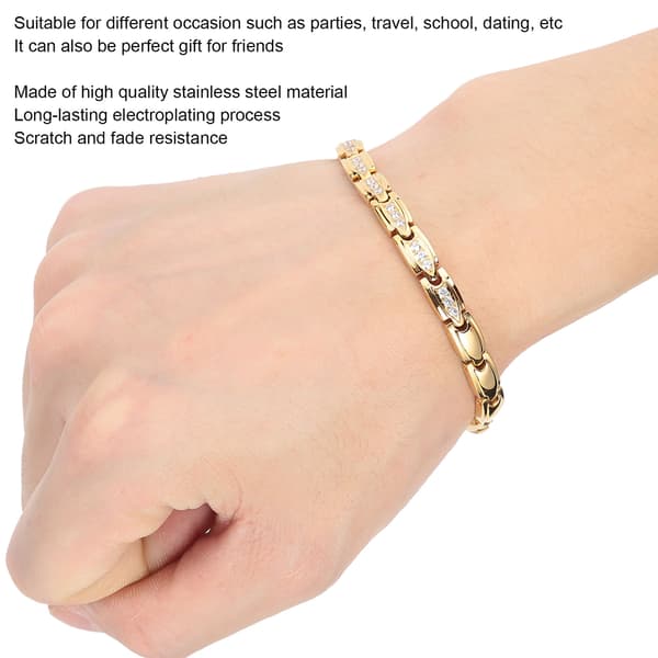 Magnetarmbånd til smertelindring i rustfrit stål Magnetisk terapiarmbånd Sundt guld