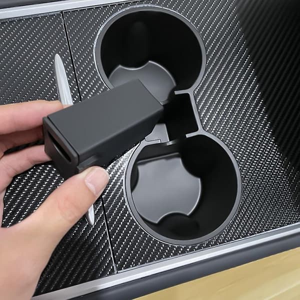 För Tesla Model 3 Y Bil Vattenkoppshållare Silikon Central Kontrollkopp Propp Dricksvattenflaska Kan Anti Fall Mount Stand Base| |-max