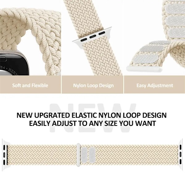 Flätad Solo Loop för Apple Watch-band 40 mm 44 mm 49 mm 45 mm 41 mm 38 mm 42 mm Elastiskt armband iWatch series 9 8 7 se Ultra 2 Strap charcoal S-storlek