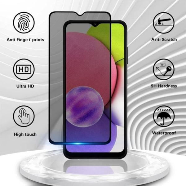 CQBB 2x Anti-spion härdat glas till Samsung Galaxy A02s - Skärmskydd