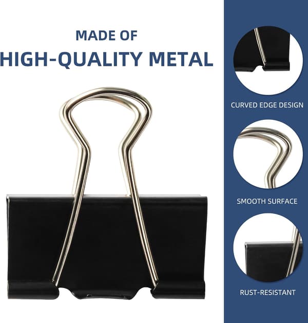 Medium Binderklämmor 1.3\" - 96 st Metallpappersklämmor för Kontor, Klassrum, Hem 1.3 Inch