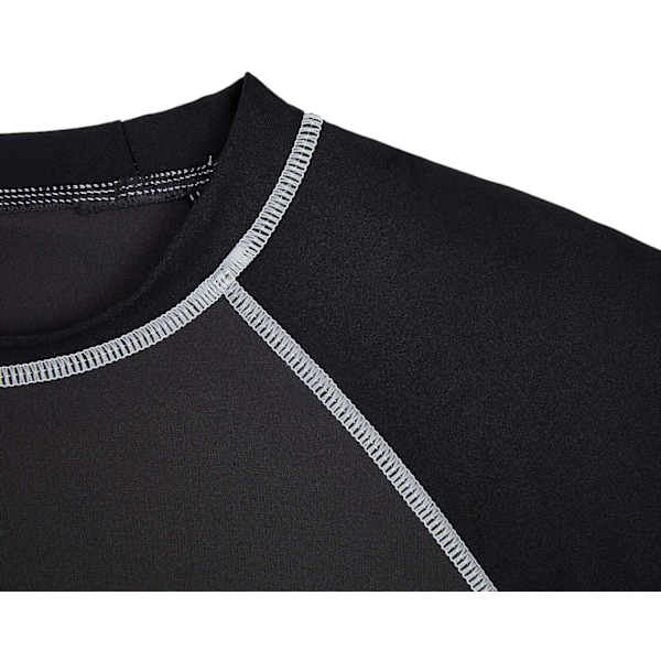 Herre kortærmet hurtigtørrende badetop surf UV solbeskyttelse badedragt (gråsort) M Grayblack Grayblack m